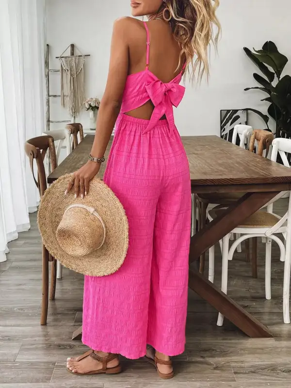 Polished Wide Leg Sleeveless Jumpsuit