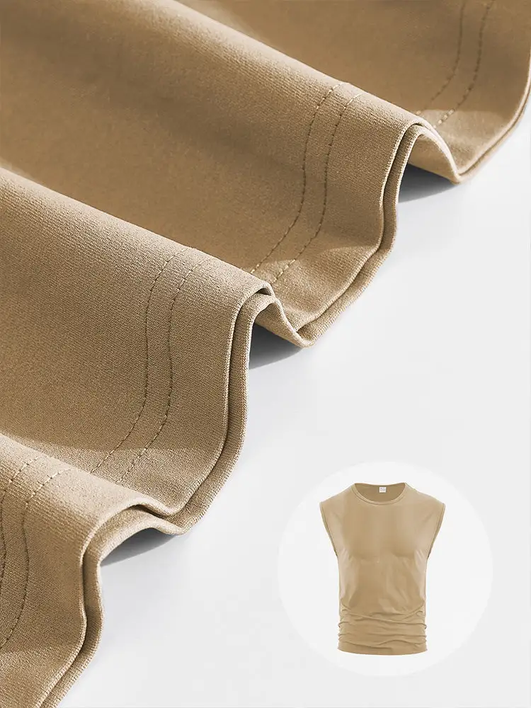 S Minimalist Drop Shoulder Sleeveless Tee Tank Top