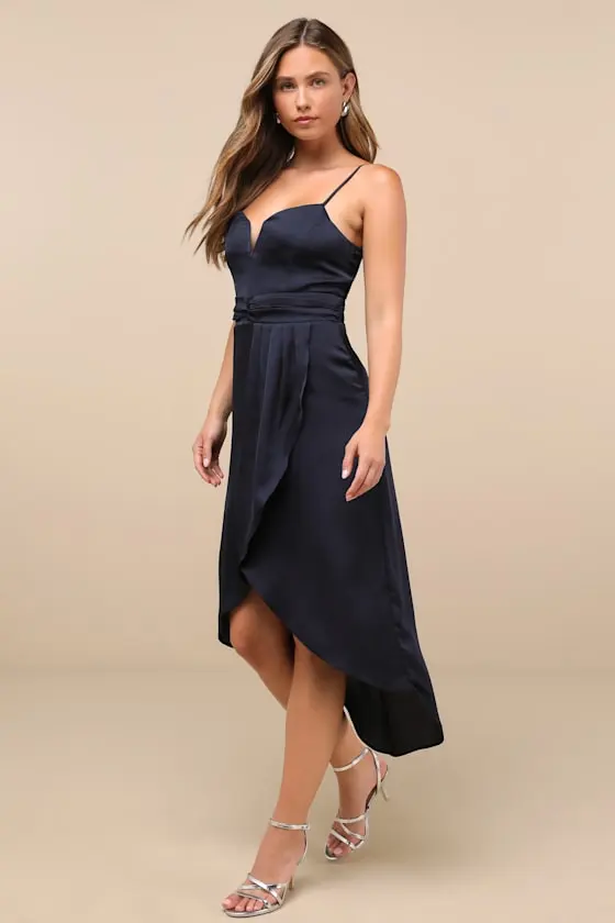 My Favorite Day Light Blue Floral Print Tulip Skirt Midi Dress