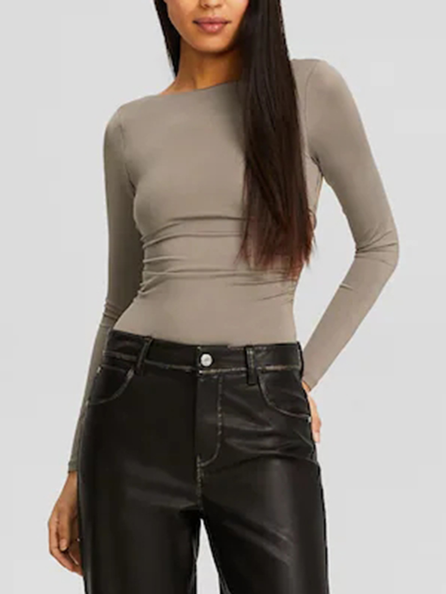 Long Sleeve Backless Bodysuit