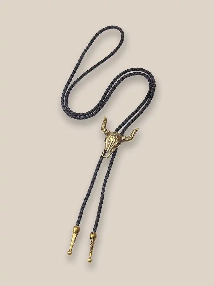 Vintage Cow Bolo Tie Necklace