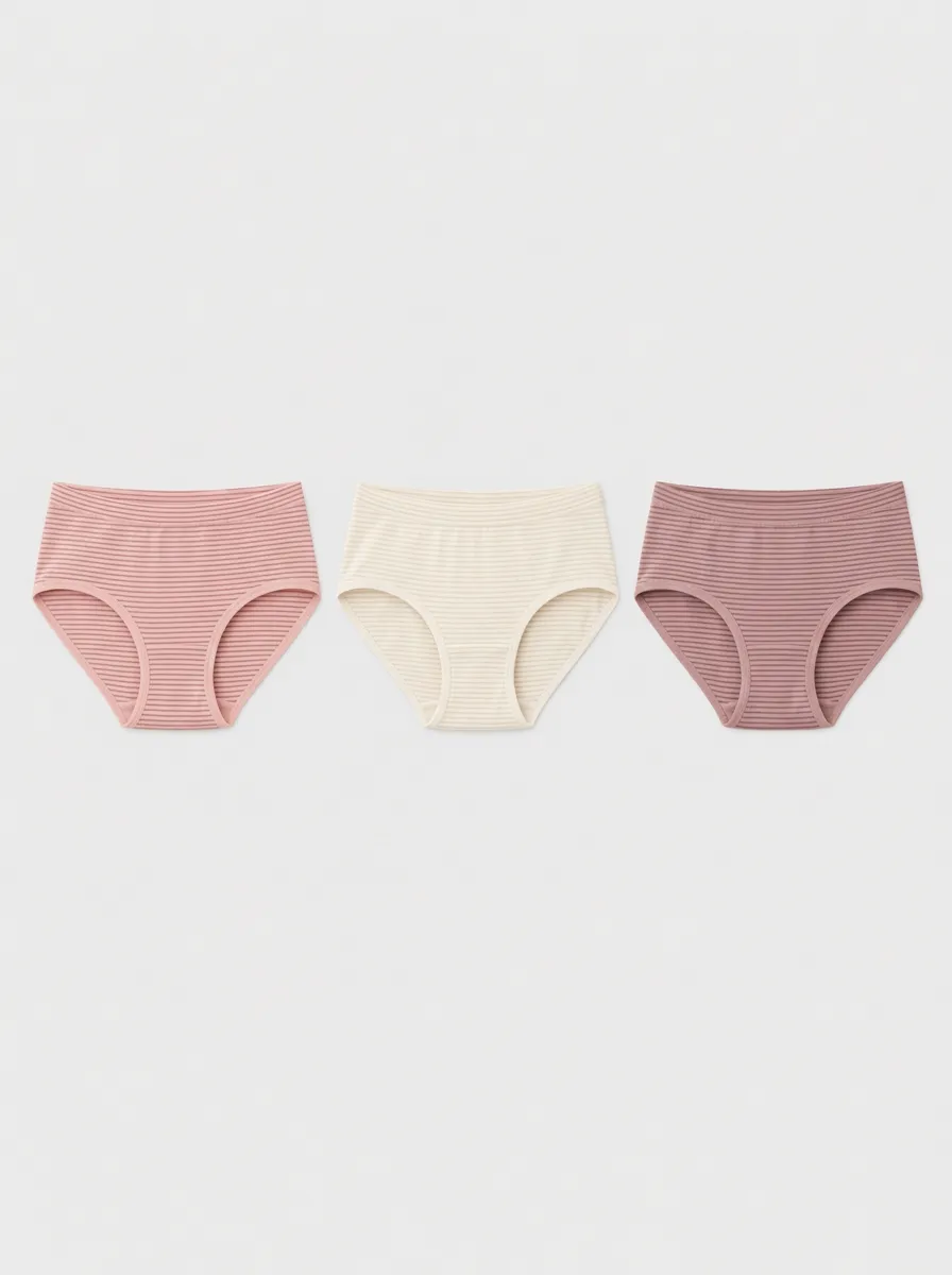 Women's Multicolor Ribbed Knit Briefs 3-Pack