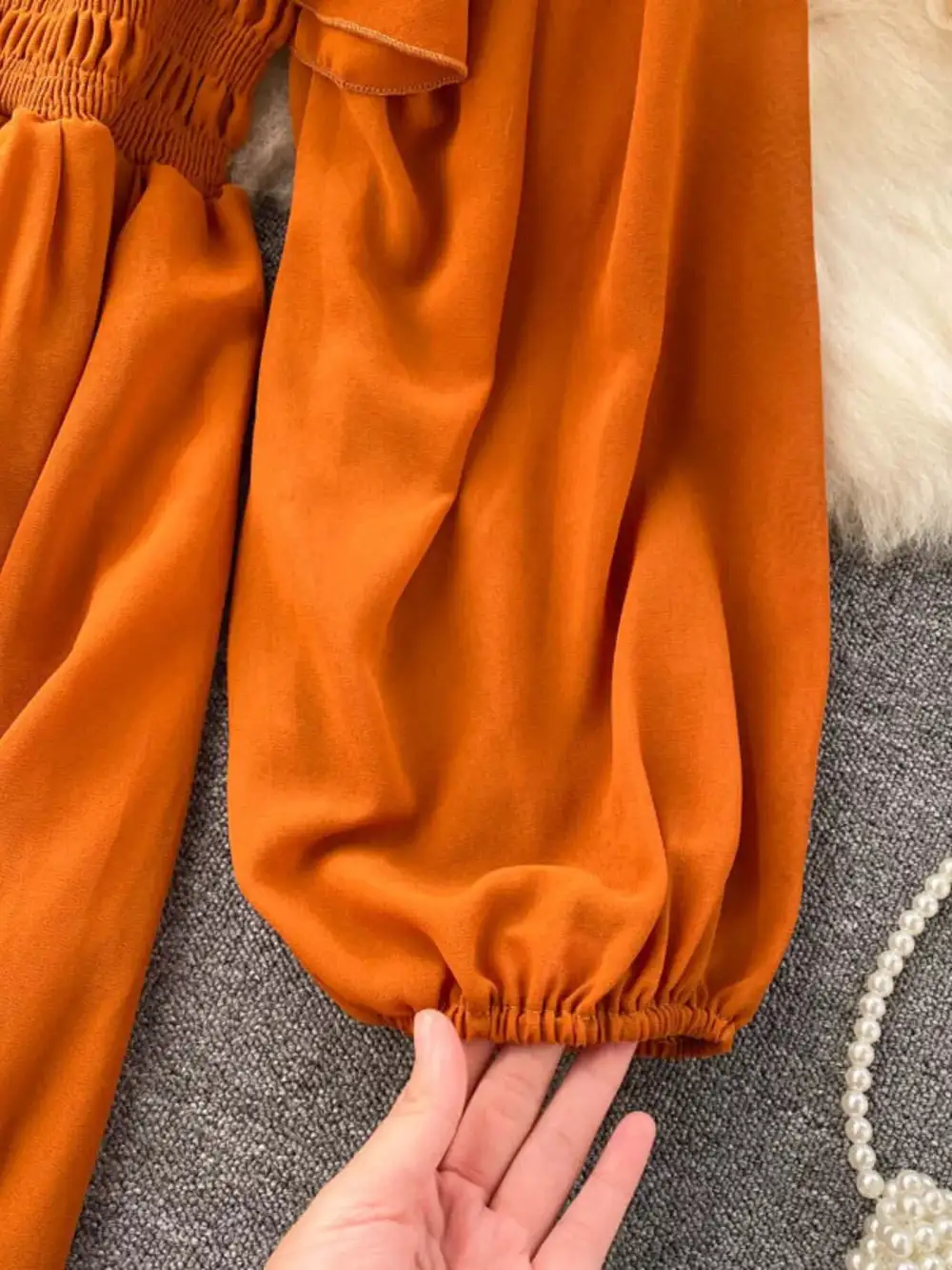 Square Neck Ruffle Dress Casual