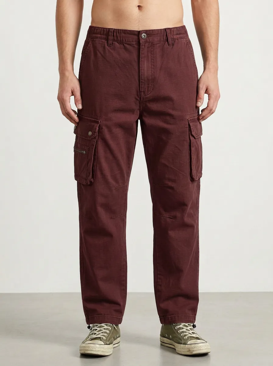 Men's Casual Outdoor Multi-Pocket Grey Cargo Pants
