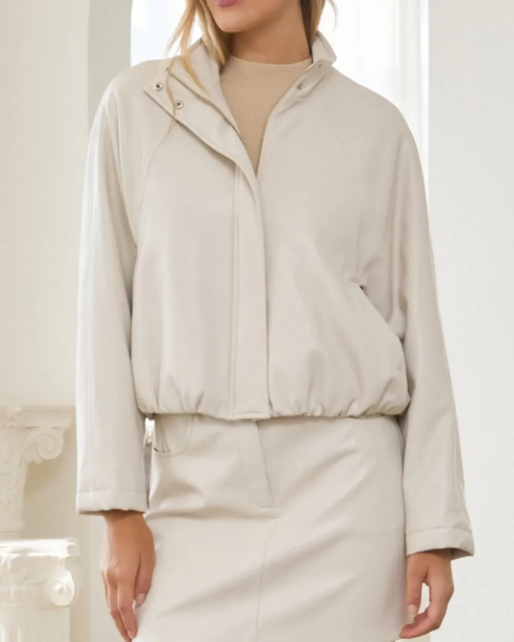 Faux Leather Bomber Jacket