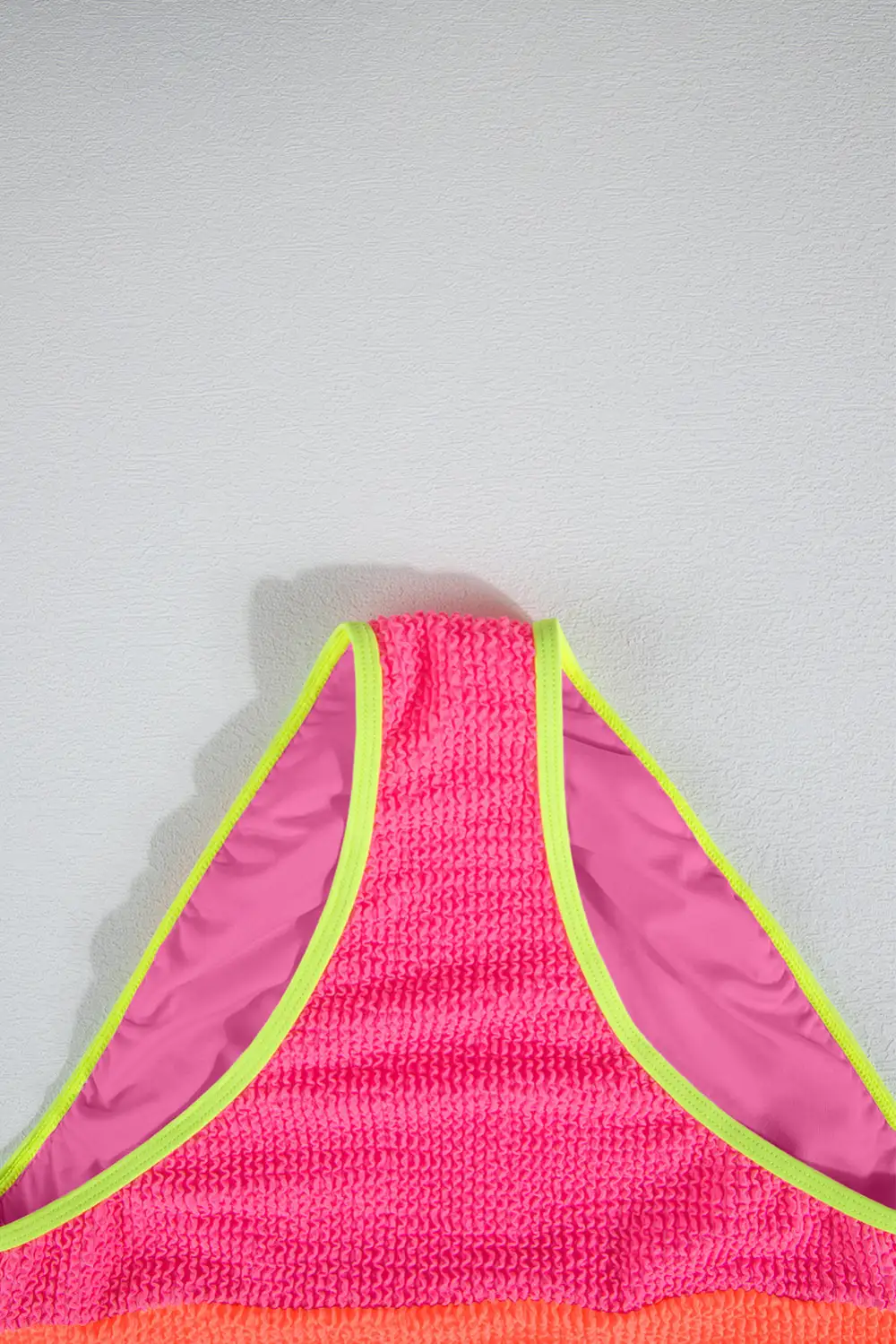 Blocked Pattern High Waisted Bikini Swim Set