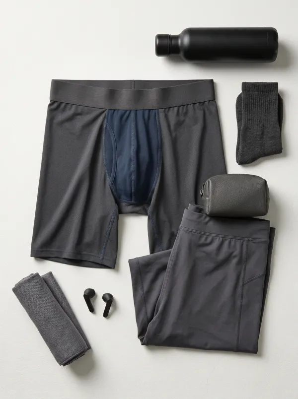 Men's Athletic Performance Mesh Pouch Printed Boxer Briefs