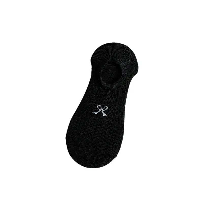 Bow Jacquard Non-Slip Ankle Socks