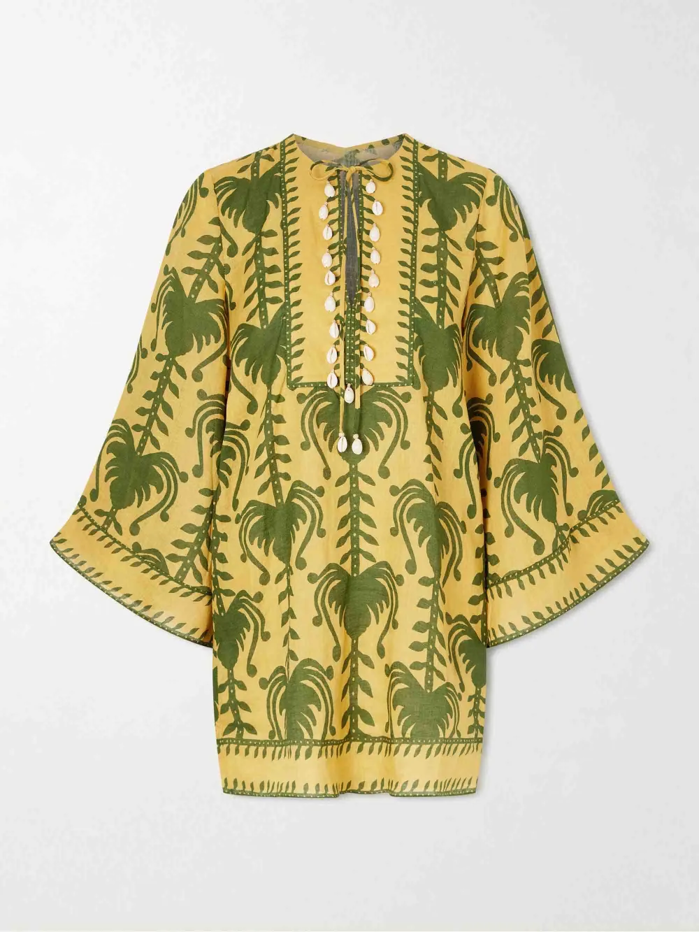 Casual Palm Tree Print Flare Mini Dress