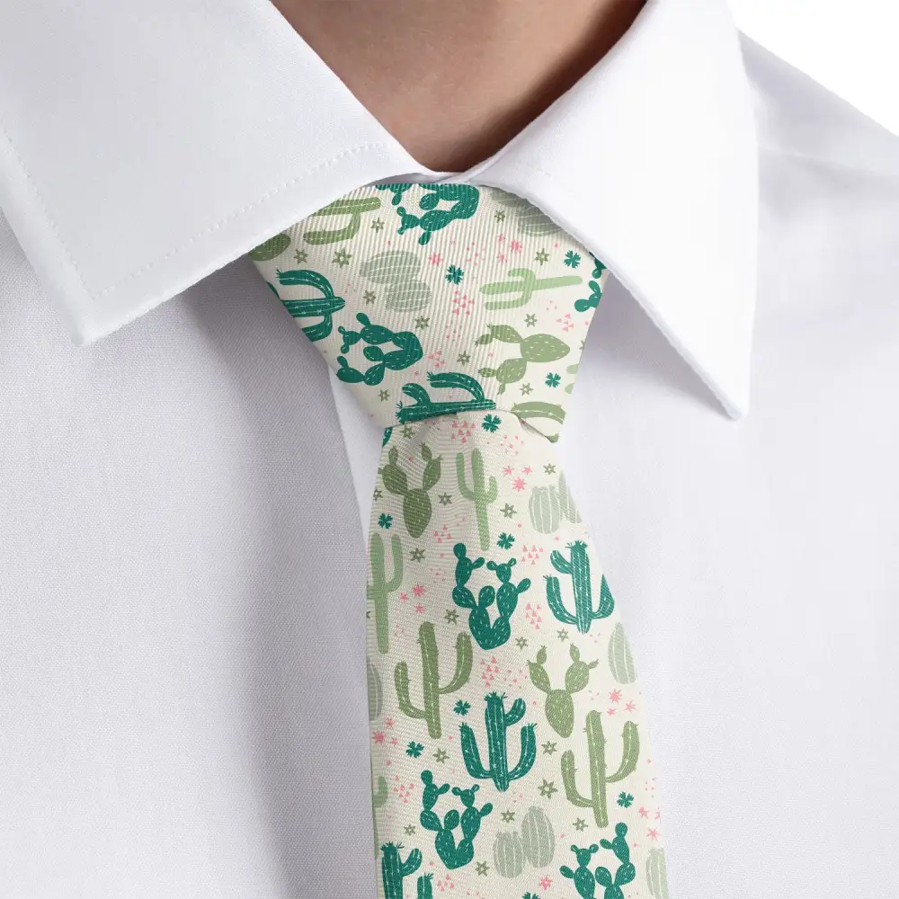 Cactus Motif Necktie