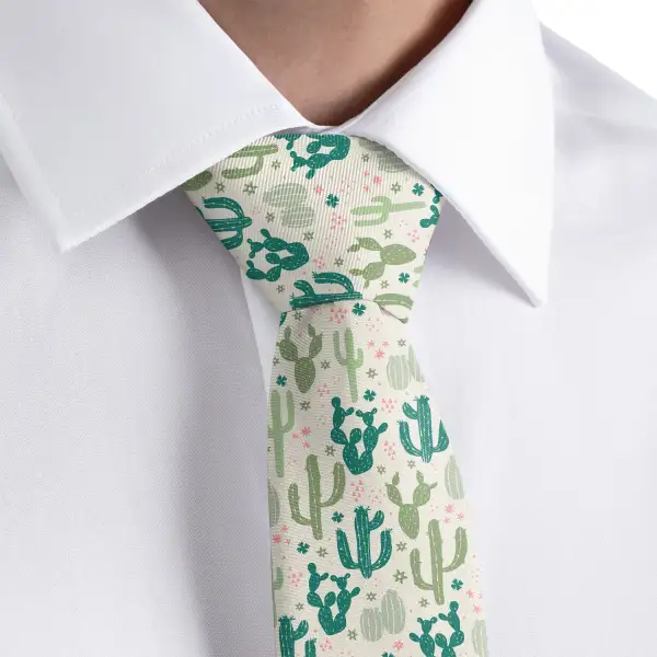 Cactus Motif Necktie
