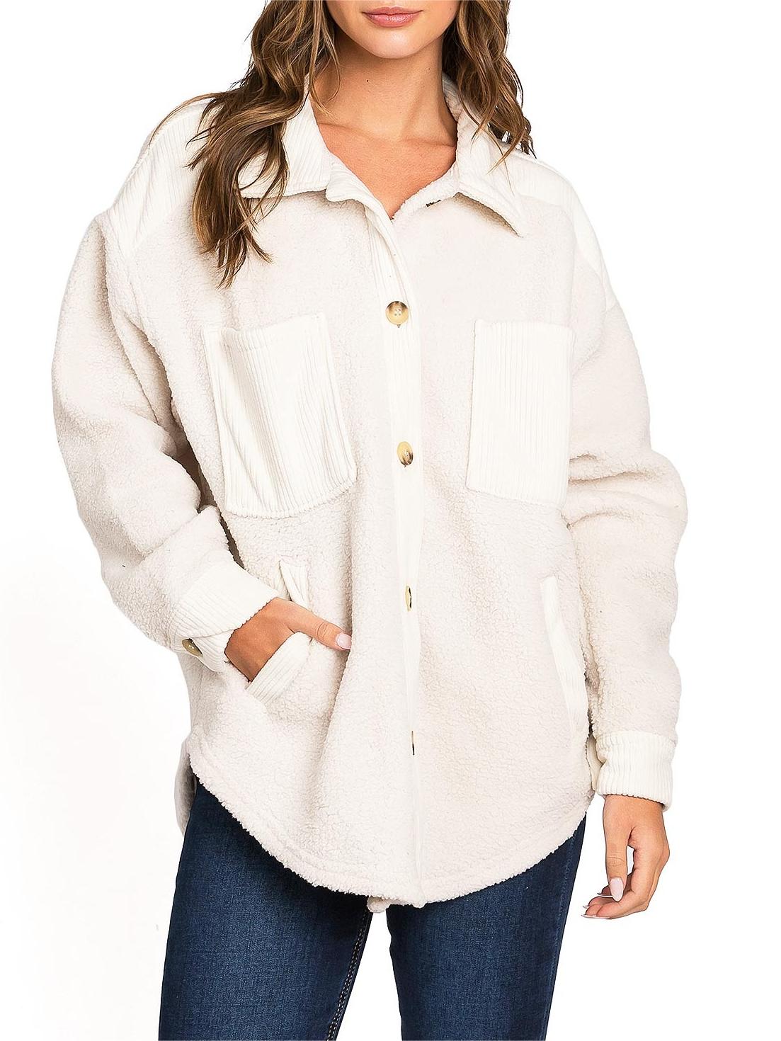Ivory Sherpa - Lined Oversized Shacket