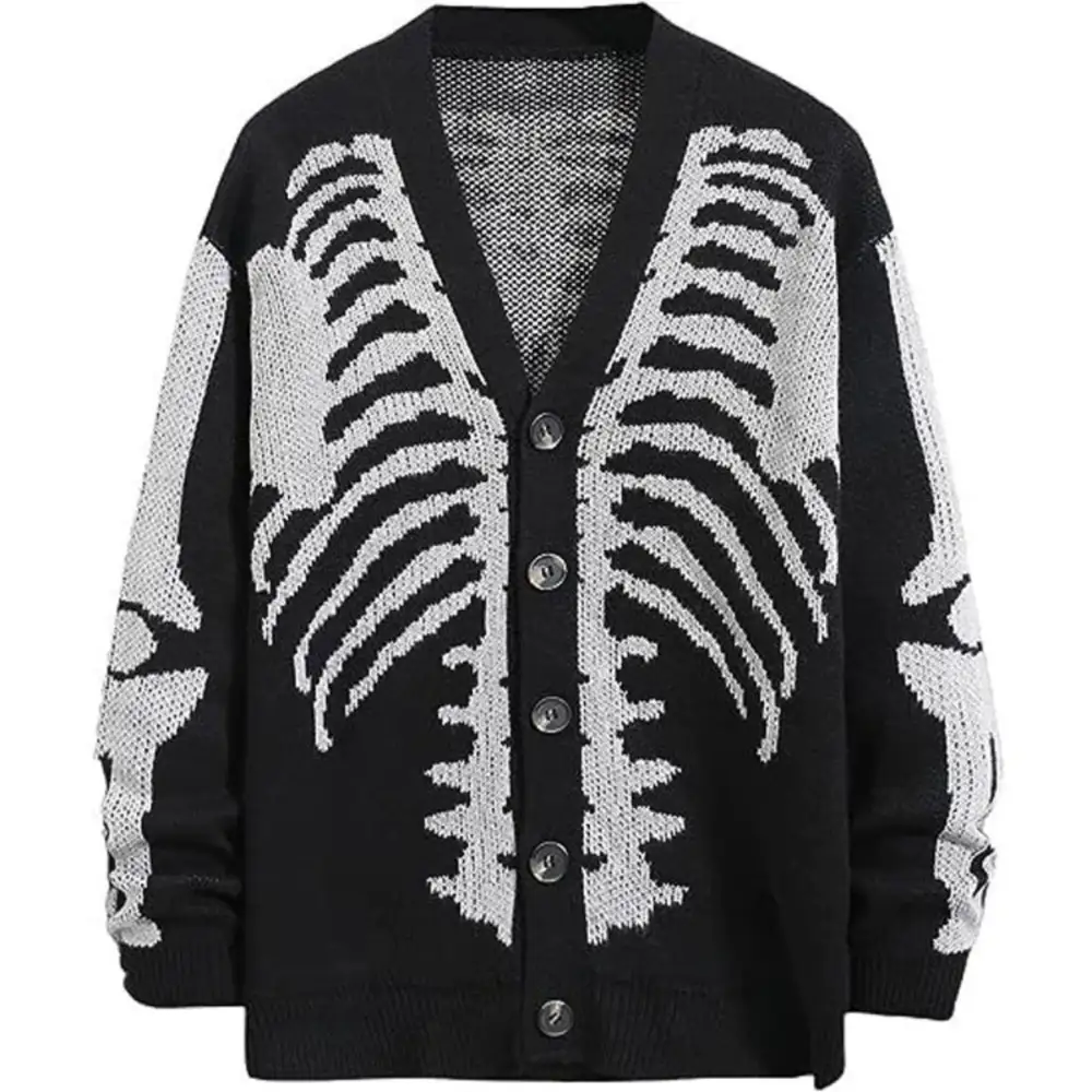 Skeleton Graphic Knit Cardigan