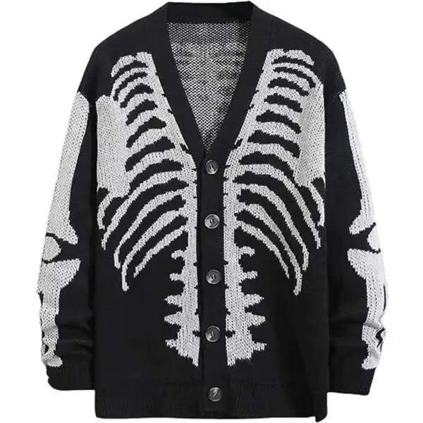 Skeleton Graphic Knit Cardigan