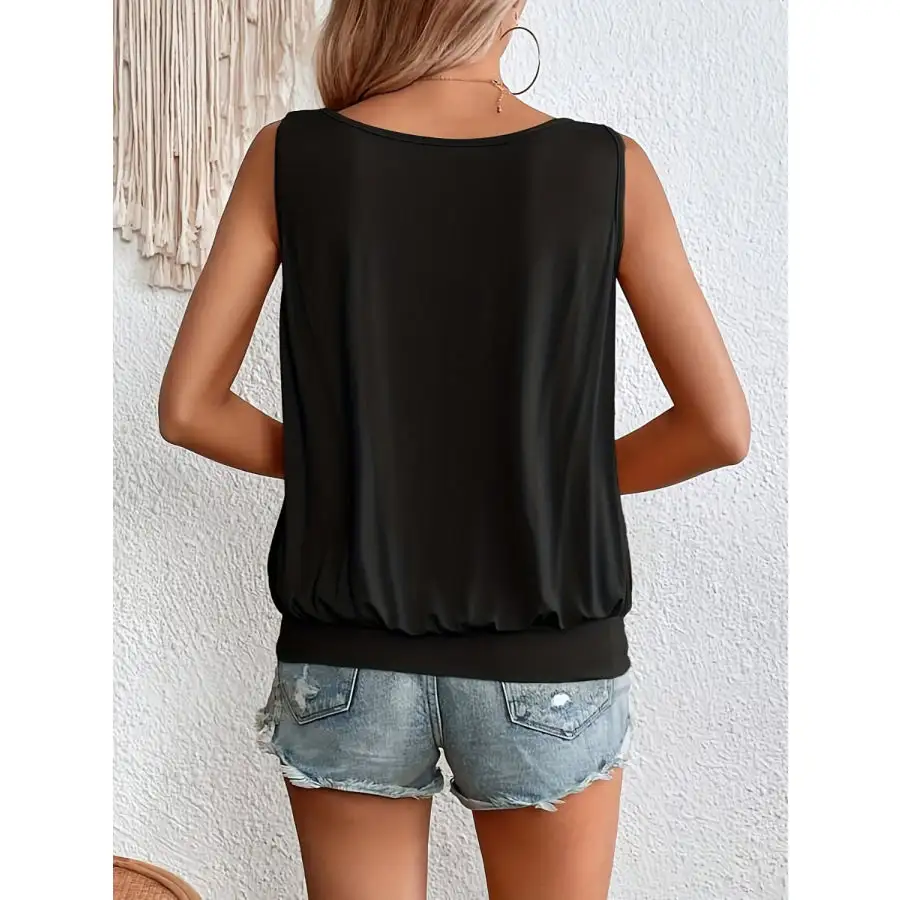 Full Size Ruched Scoop Neck Tank
