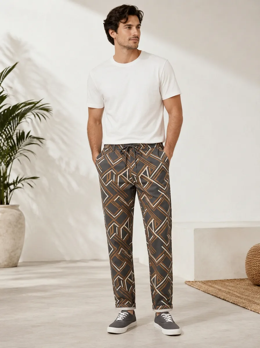 Men's Geometric Pattern Graphic Pants