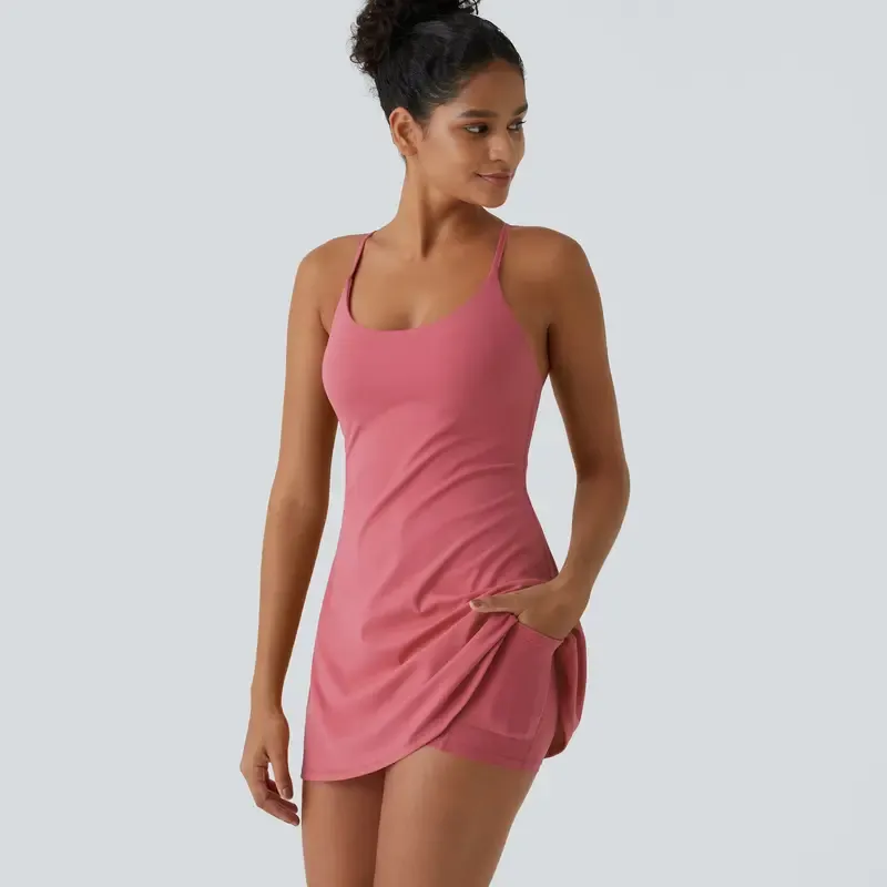 Backless Suede Sports Dress