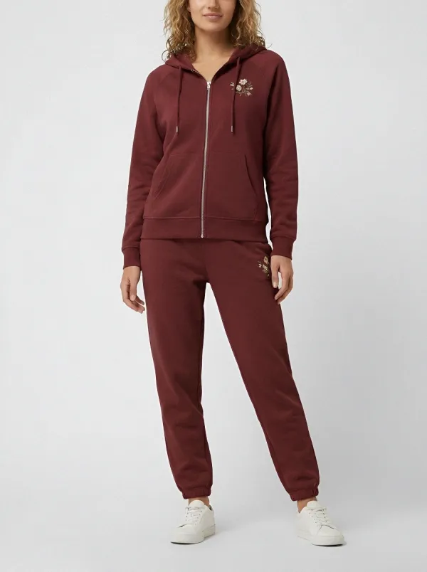 Women's Sage Green Cuffed Joggers Drawstring Hood Zip-Up Hoodie Jacket & Jogger Set