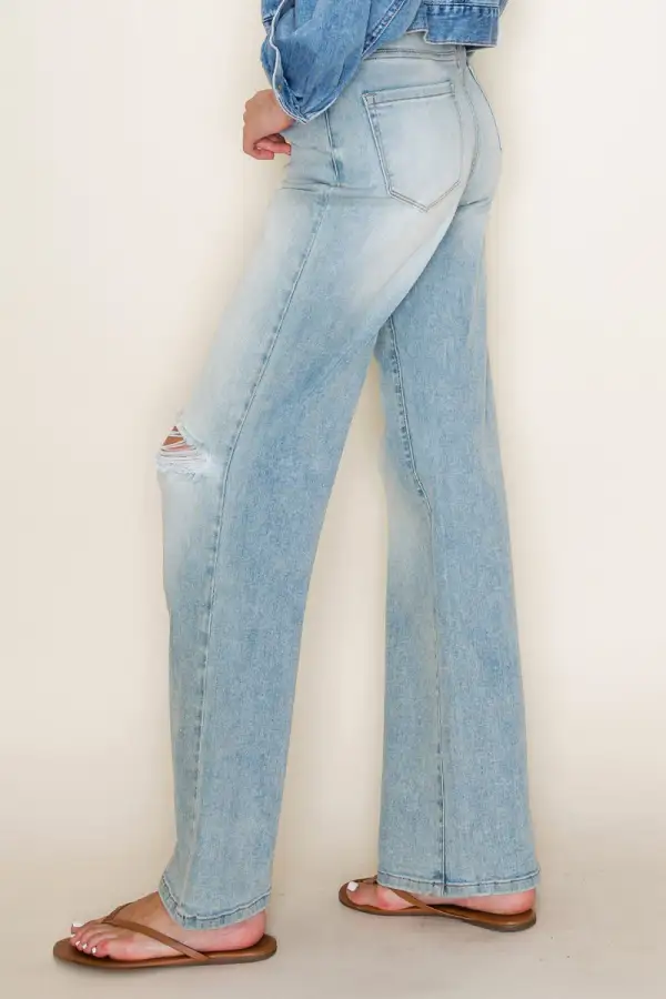 Women's High Rise Relaxed Wide Leg Stretch Denim Jeans