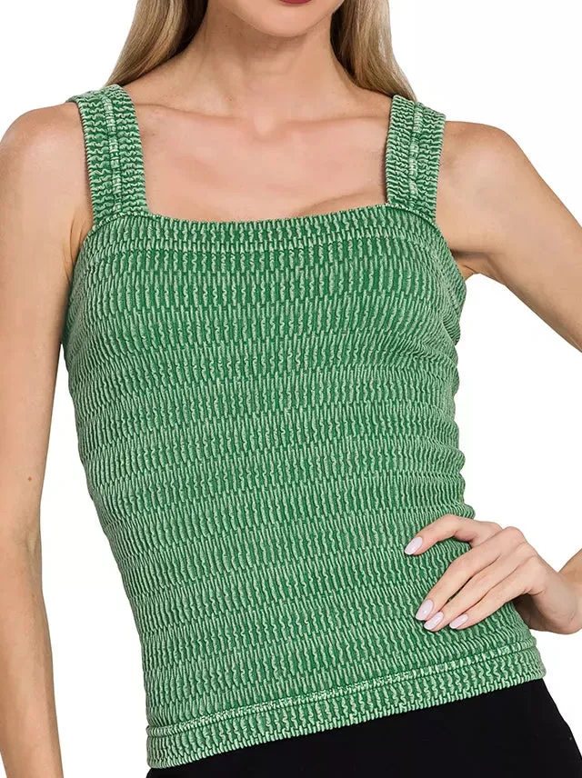 Cozy Seamless Winkle Stone Washed Tank Top