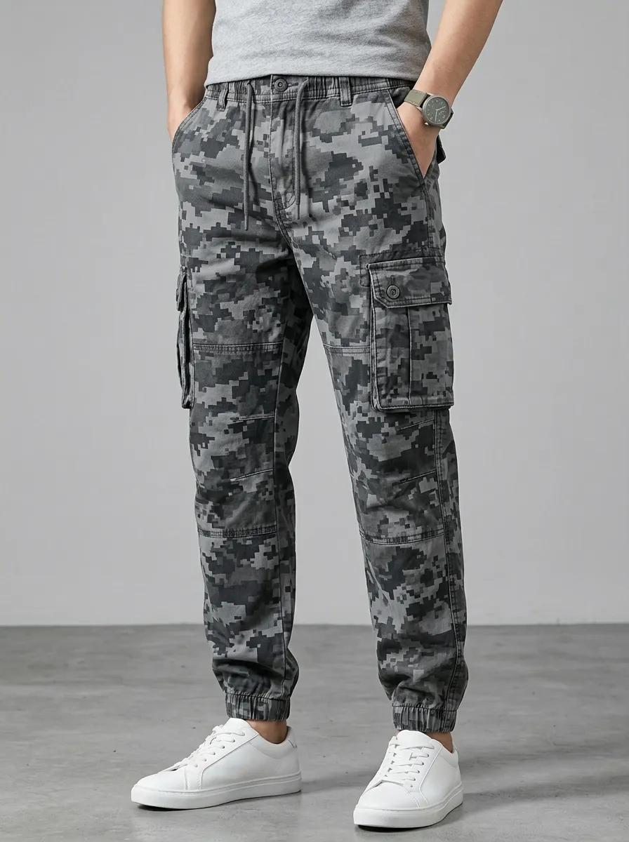 Digital Camo Camouflage Camouflage Cargo Pants