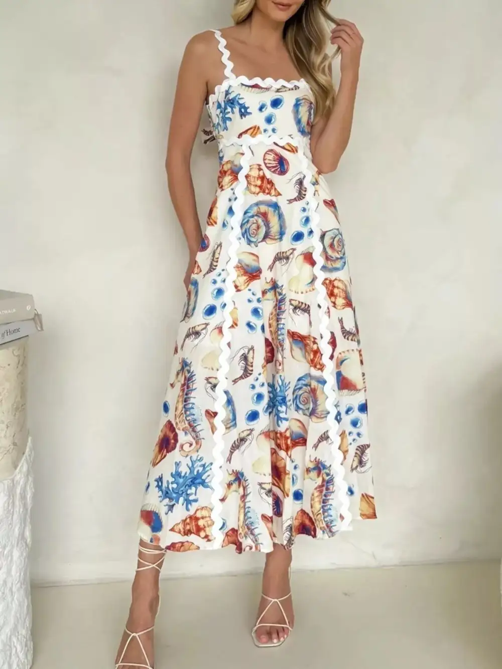 Clean Line Printed Midi Dress