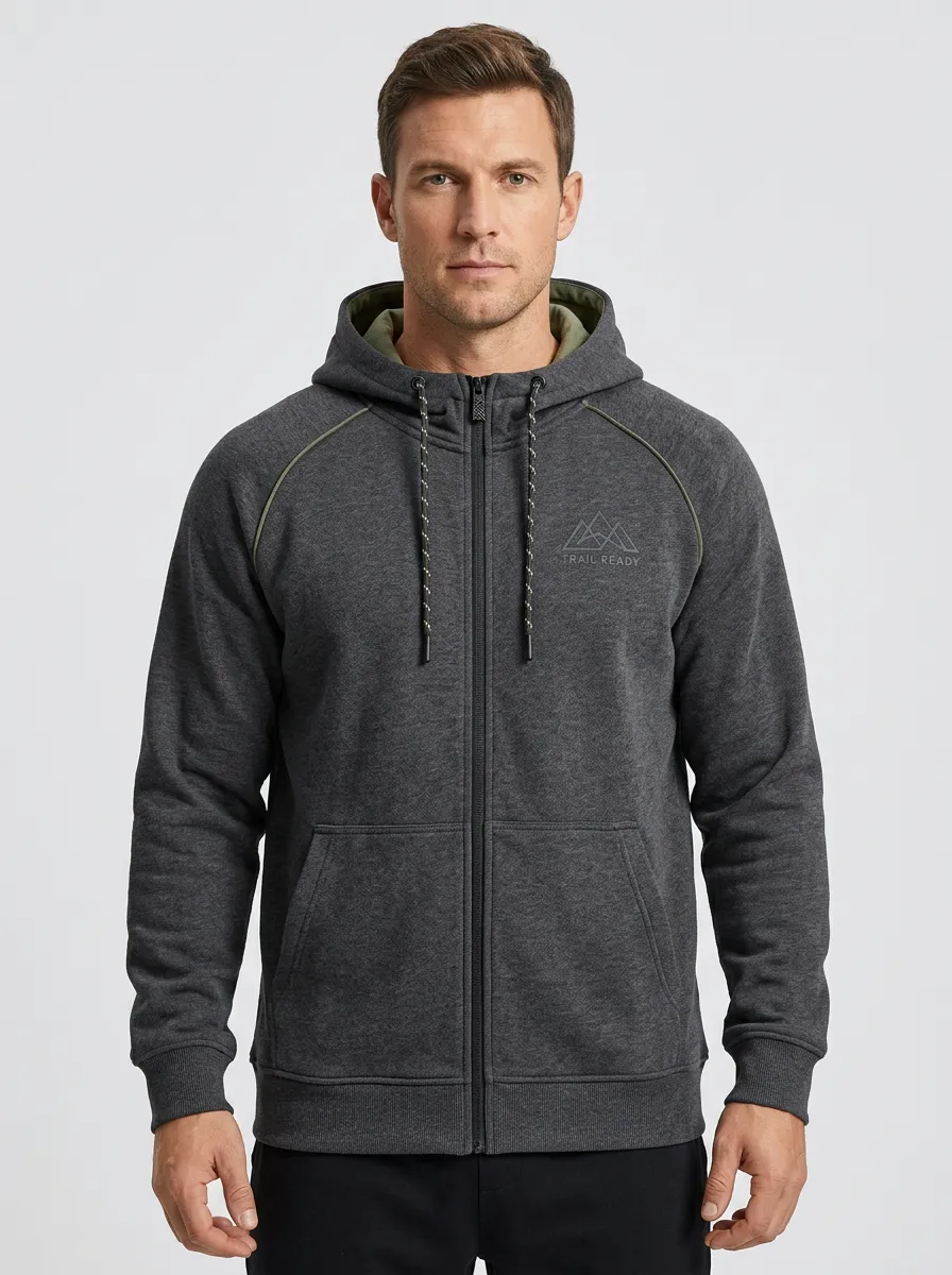 Casual Mountain Graphic Zip-Up Casual Look Men's Sport Jacket