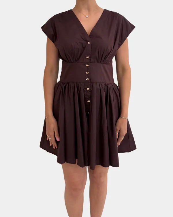 Relaxed Gathered Waist Mini Dress
