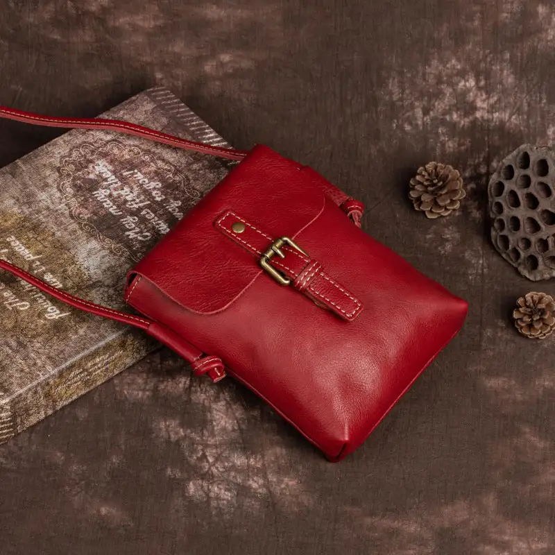 Minimal Leather Phone Crossbody Bag