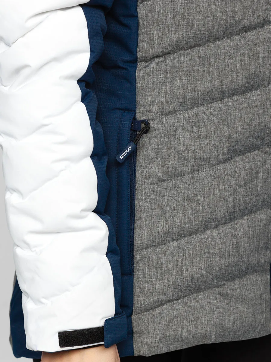 White women's winter jacket with hood