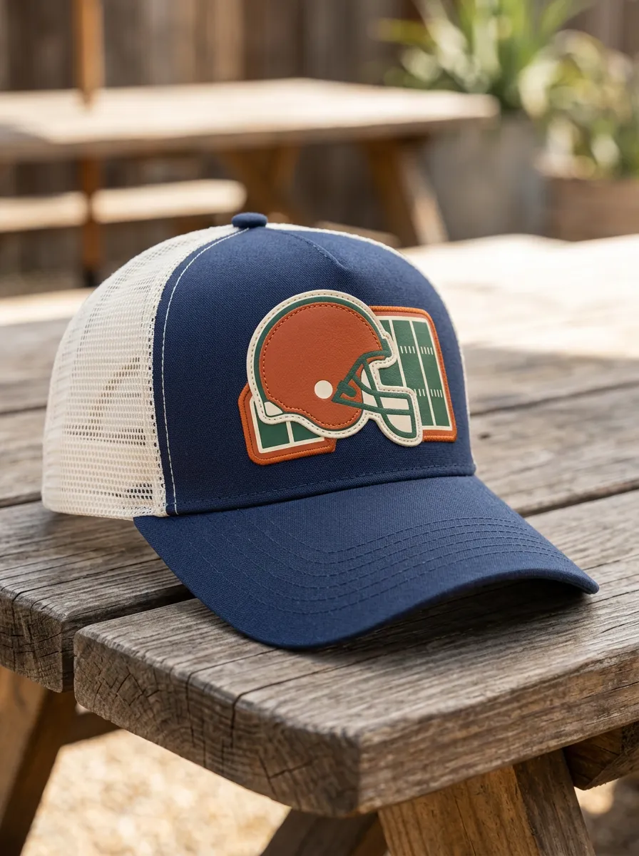 Men's Football Fan Helmet Field Graphic Printed Trucker Hat