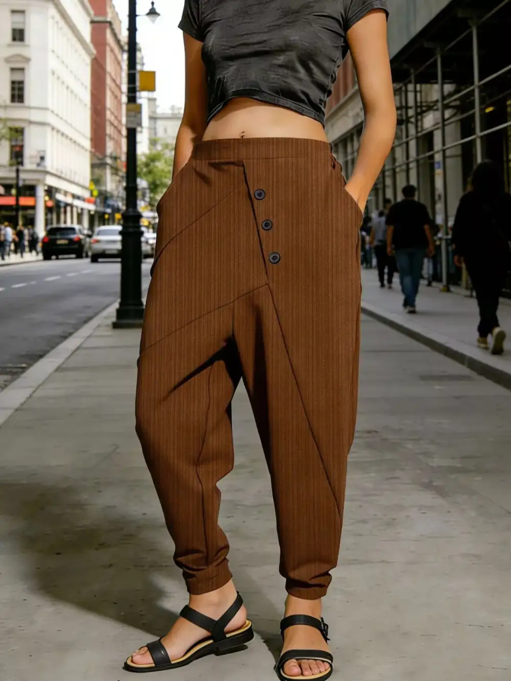 Classic Plus Size Casual Elastic Waist Harem Pants
