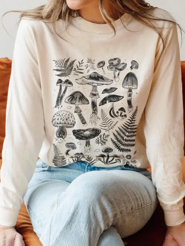 Vintage Mushroom Collage T-Shirt