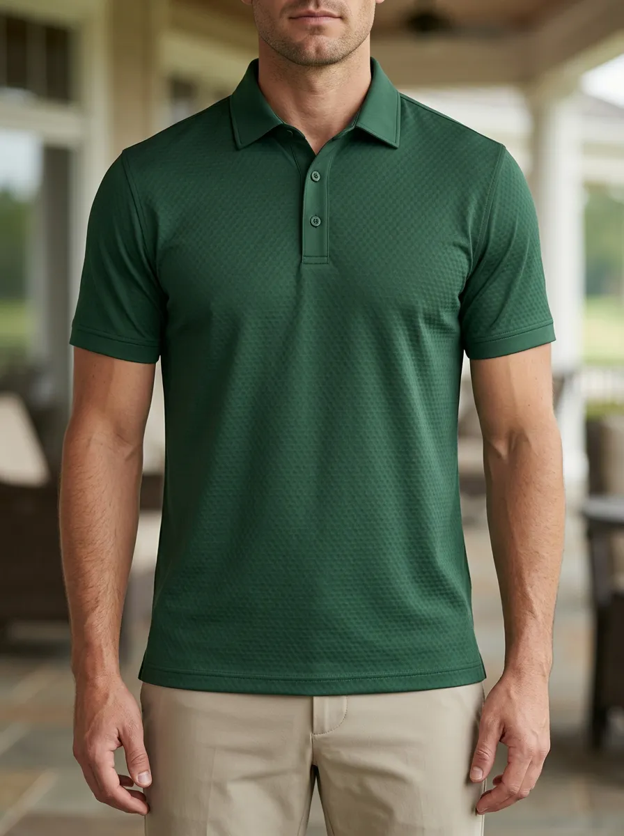 Classic Textured Golf Polo Shirt