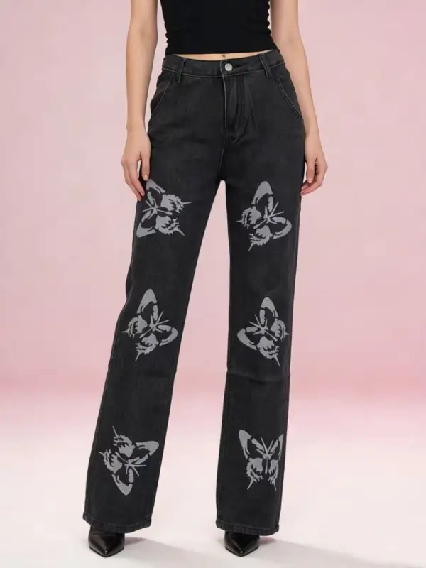 Clean High Waist Wide Leg Denim Jeans