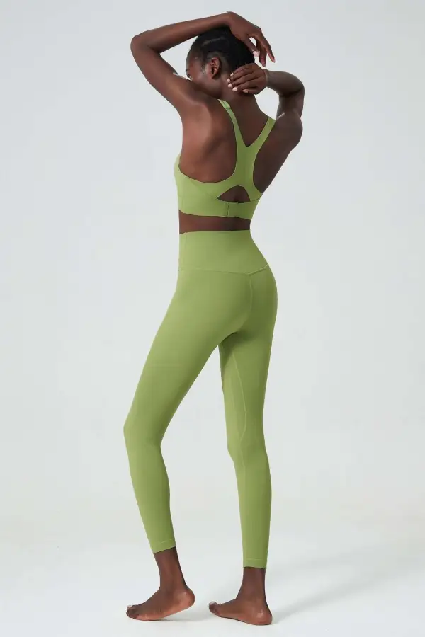Cross-Back Sleeveless Bra and Leggings Active Set