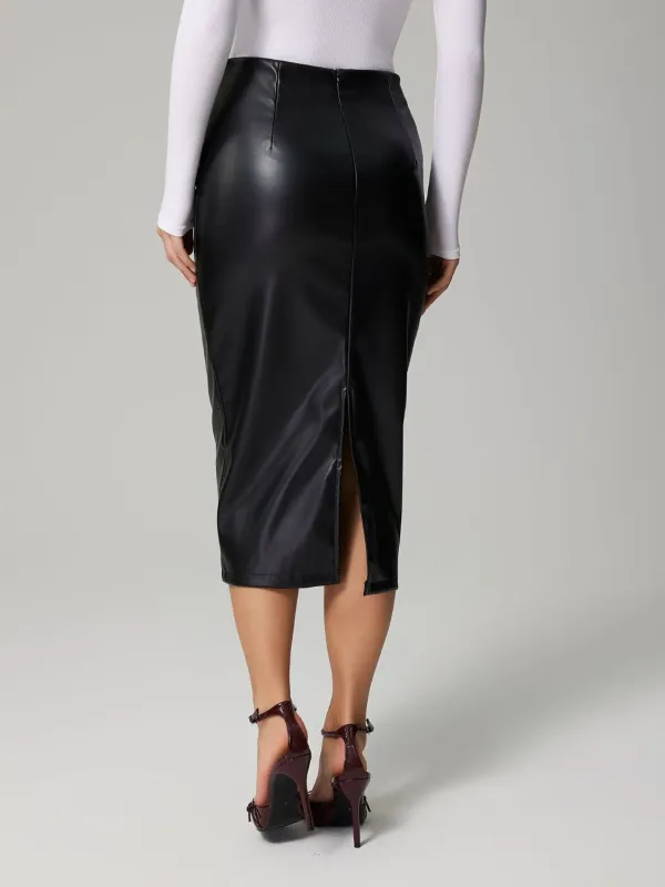 Essential Ruched Slit Skirt
