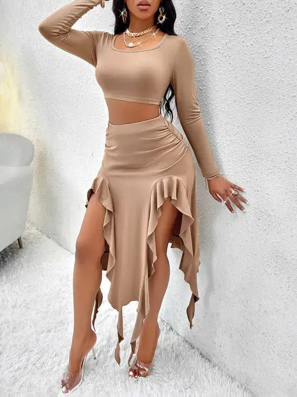 Round Neck Long Sleeve Coordinated Set