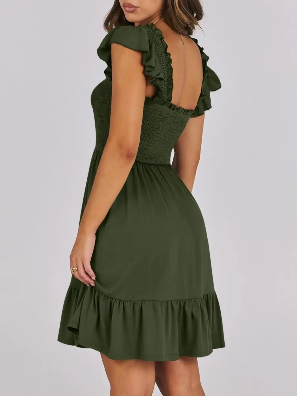 Ruffle Smocked Mini Dress