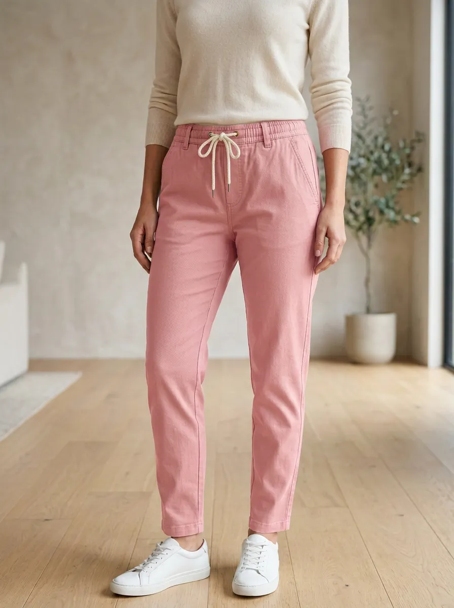 Women's Travel Inspired Casual Adjustable Drawstring Waist Pants