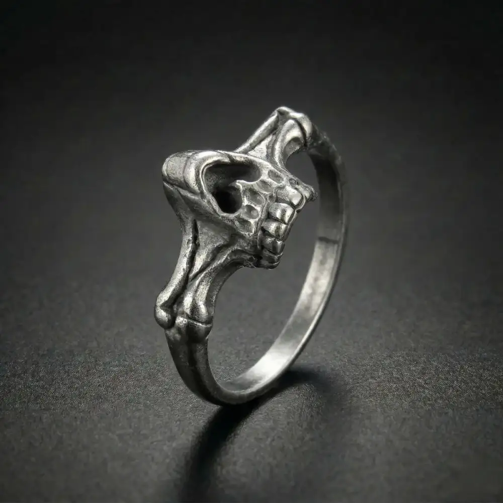 Men's Half Skull Ring