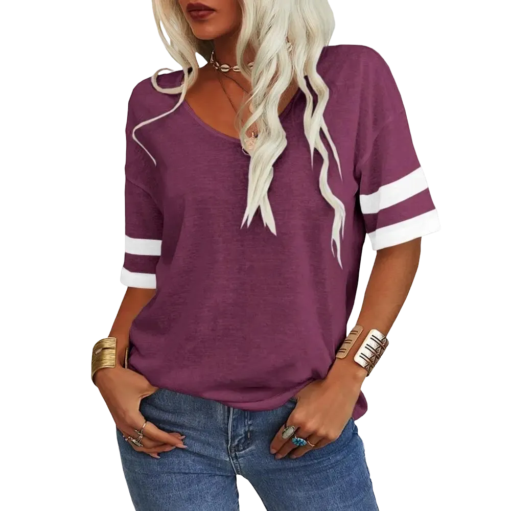 Women's Soft V-Neck Short-Sleeve T-Shirt-🔥8-Pack- Only $24