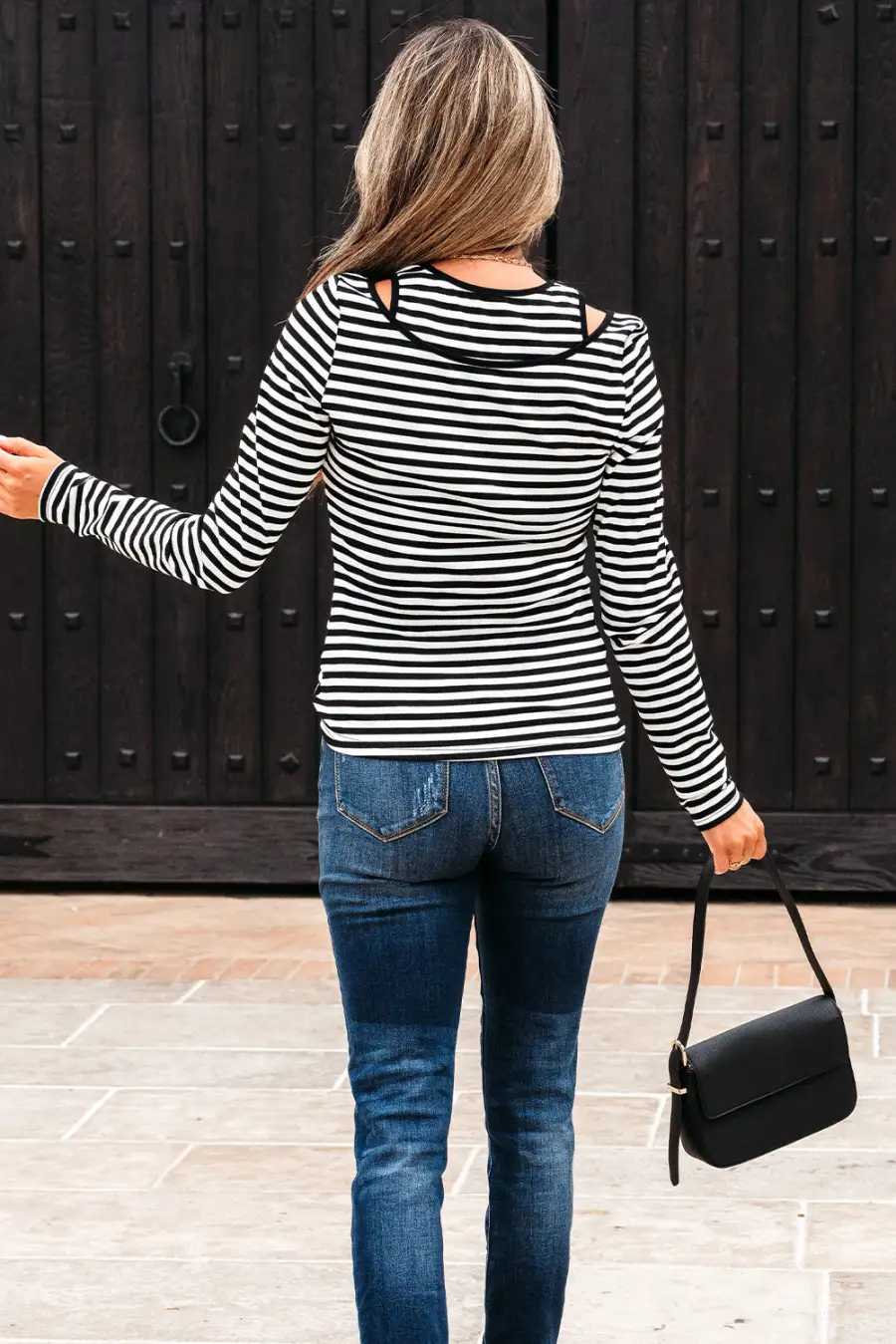 Women's Striped Top With Long Sleeve