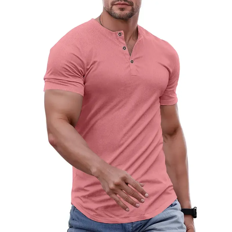 Men's Solid Color Slim Fit Longline T‑Shirt