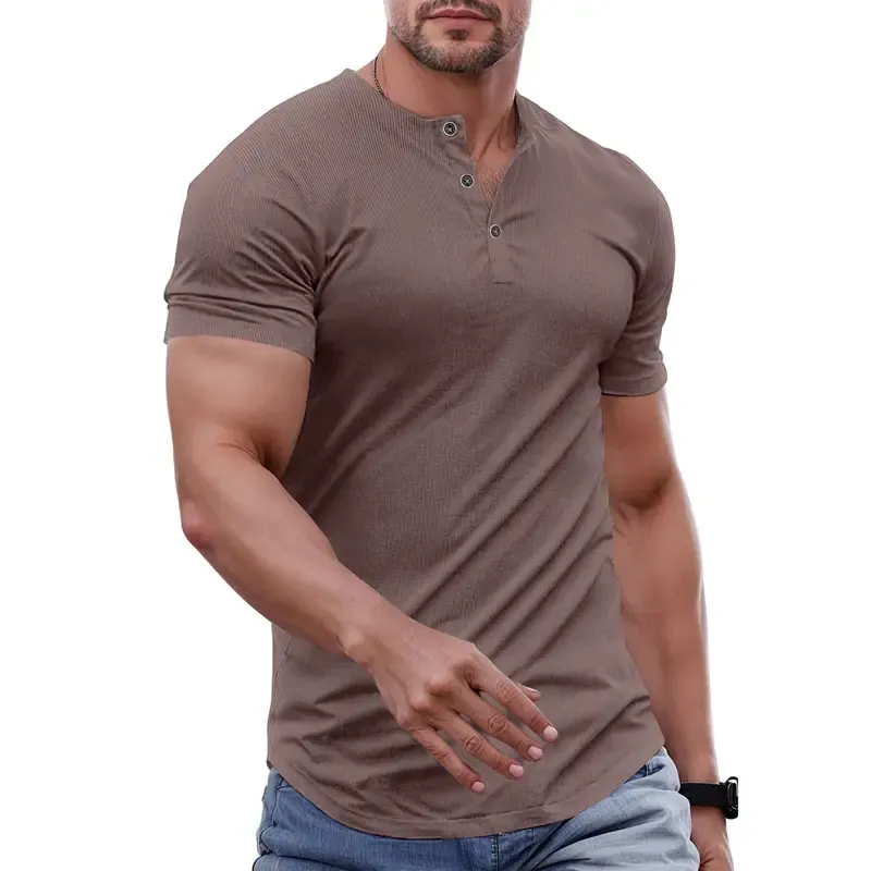 Men's Solid Color Slim Fit Longline T‑Shirt