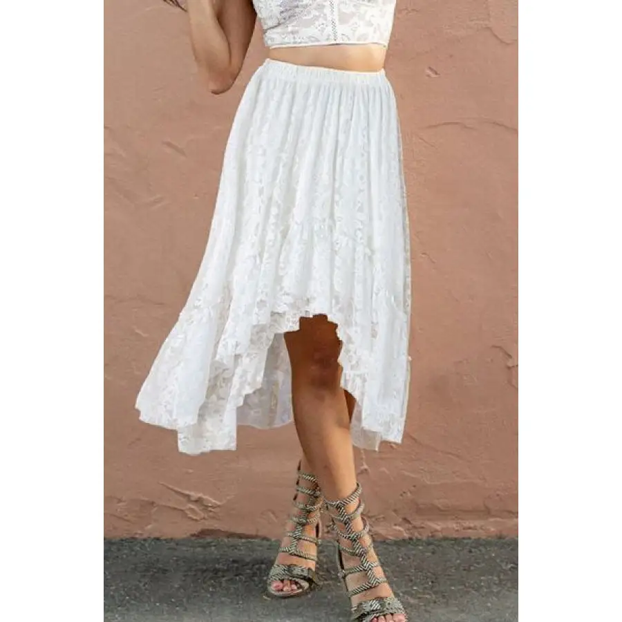 Lace High Low Skirt
