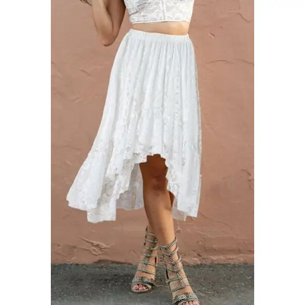 Lace High Low Skirt