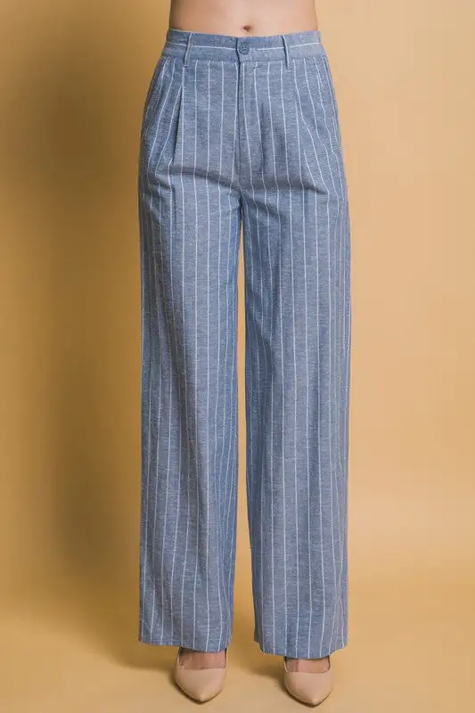 Straight Leg Striped Pants