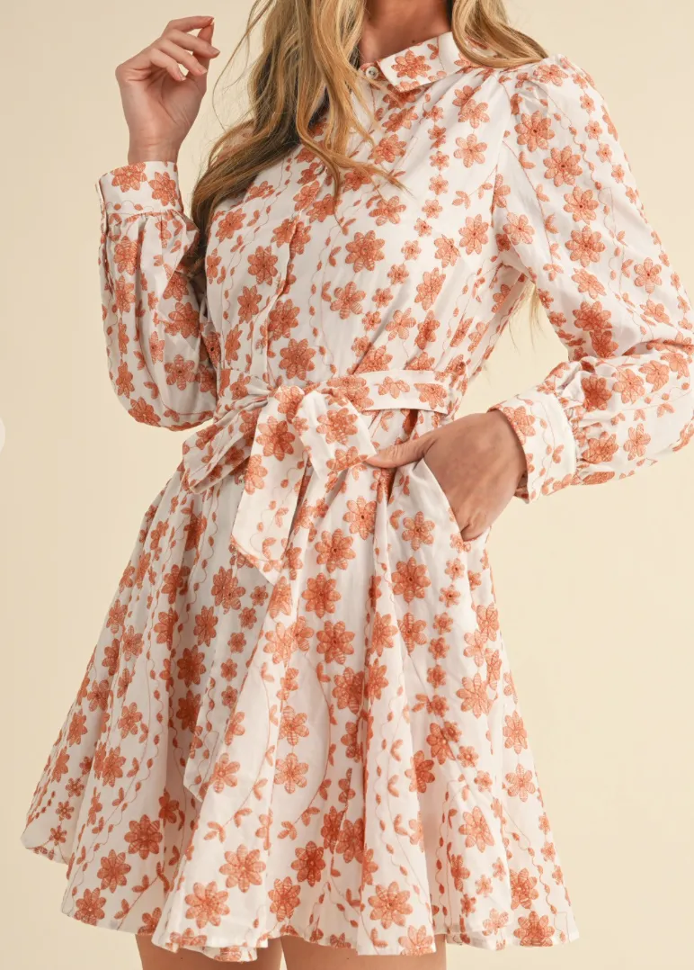Embroidered Floral Day Dress