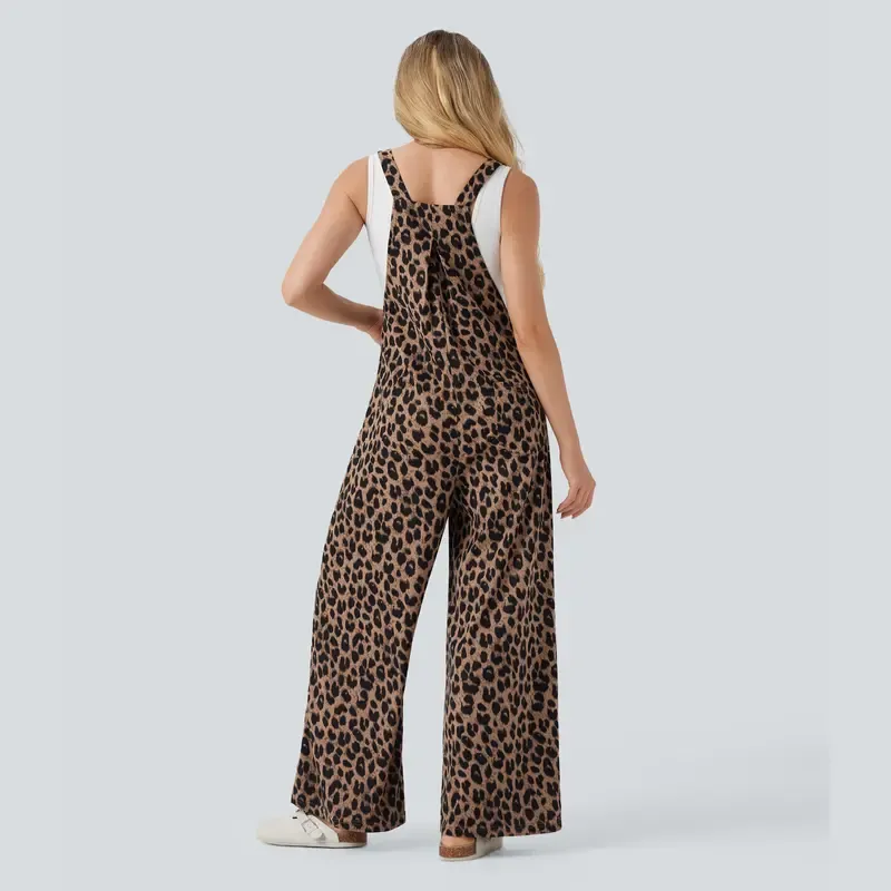 🔥Leopard Print Casual Overalls (With Pockets)